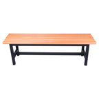 PhoneSoap Outdoor Anticorrosive Bench With Black Iron Legs, Contemporary Yellow