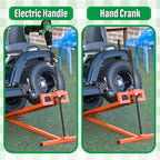 Lawn Mower Lift Jack 880Lbs Riding Mower Lift with Manual Handle and Power Tool Extension Handle Space-Saving Foldable Lawn Tractor Lift for Lawn mowers and Garden Tractors (Orange)