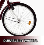 Decsix Adult Tricycle 1/7 Speed 3-Wheel for Shopping W/Installation Tools,24 Inch Adults Trikes for Seniors with Shopping Basket