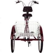 Decsix Adult Tricycle 1/7 Speed 3-Wheel for Shopping W/Installation Tools,24 Inch Adults Trikes for Seniors with Shopping Basket