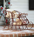 Plow &amp; Hearth Red Metal Holiday Sleigh