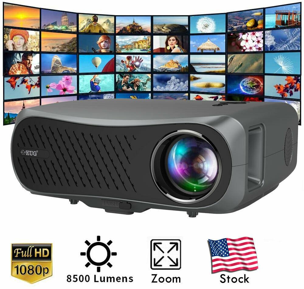 8500lms movie projector native 1080p home theater large screen game tv 10000:1