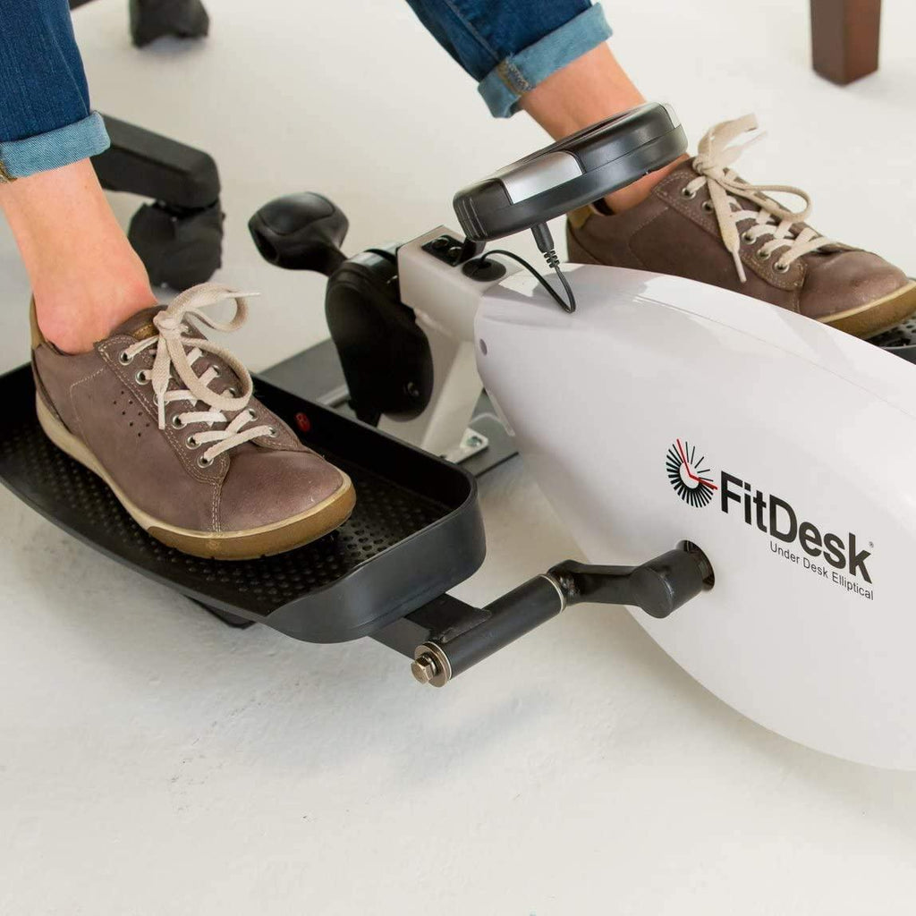 FitDesk Under Desk Elliptical - Bike Pedal Machine with Magnetic Resistance for Quiet, Fluid Motion - Adjustable Tension with Digital Performance Meter
