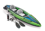 Challenger K2 Kayak, 2-Person Inflatable Kayak Set with Aluminum Oars and High Output Air-Pump, Grey/Blue (68306NP)