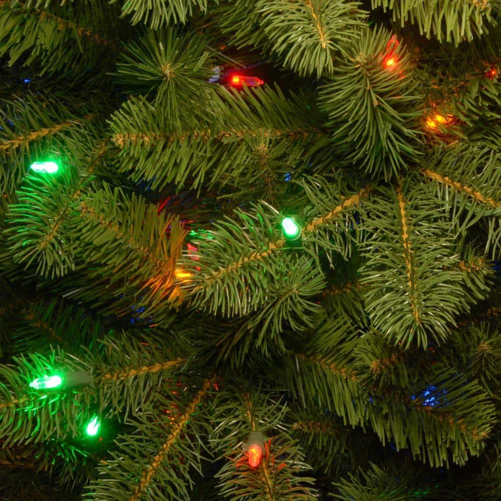 9 ft. Downswept Douglas Pencil Slim Fir Artificial Christmas Tree with Dual Color LED Lights