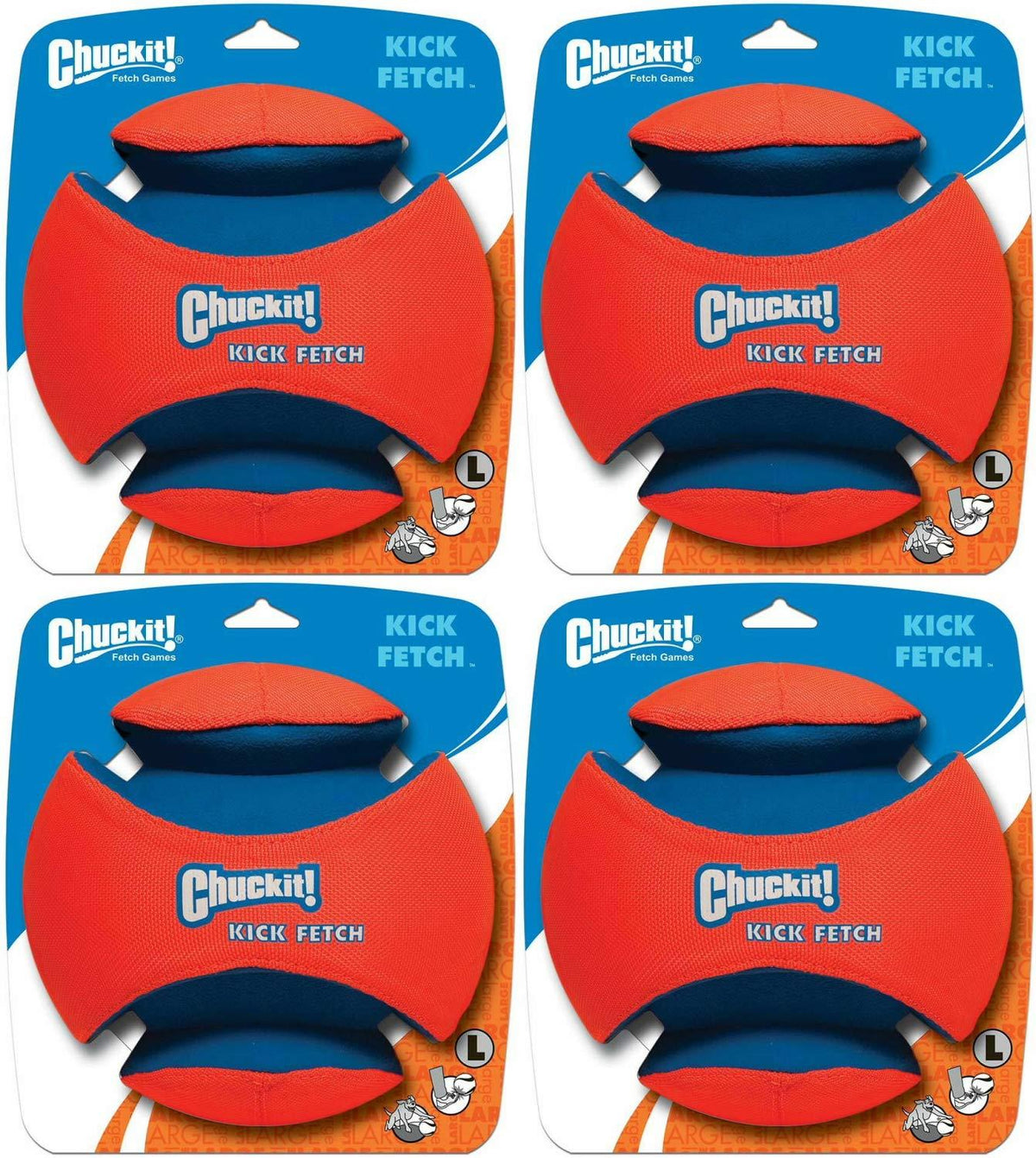 Chuckit Kick Fetch Toy Ball for Dogs, Lar4pk