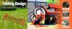 Lawn Mower Lift Jack 880Lbs Riding Mower Lift with Manual Handle and Power Tool Extension Handle Space-Saving Foldable Lawn Tractor Lift for Lawn mowers and Garden Tractors (Orange)