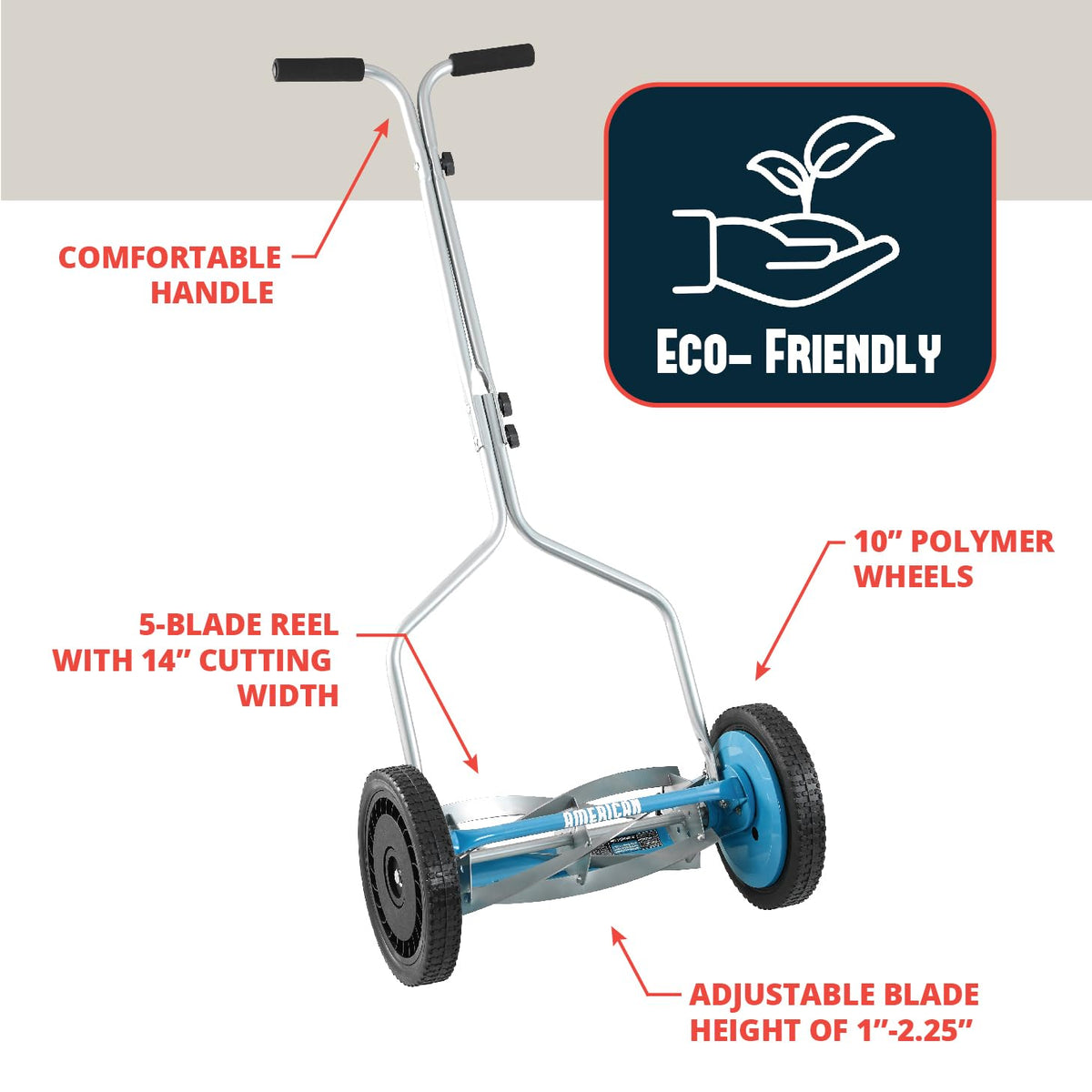 American Lawn Mower 1304-14SK2 14-Inch 5-Blade Reel Mower with Sharpener