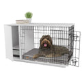 Omlet Fido Studio 36" Luxury Dog Crate/Dog Bed with Wardrobe - White