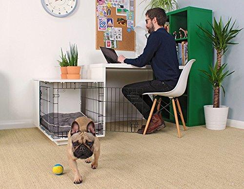 Omlet Fido Studio 36" Luxury Dog Crate/Dog Bed with Wardrobe - White