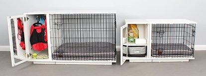 Omlet Fido Studio 36" Luxury Dog Crate/Dog Bed with Wardrobe - White