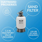 hayward w3s180t93s 18 in. proseries pool sand filter with 1.5 hp matrix pump