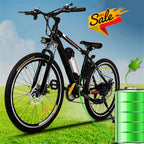 Kemanner 26 inch Electric Mountain Bike 21 Speed 36V 8A Lithium Battery Electric Bicycle for Adult (Black/Red)