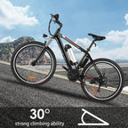 Kemanner 26 inch Electric Mountain Bike 21 Speed 36V 8A Lithium Battery Electric Bicycle for Adult (Black/Red)