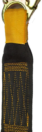 Fusion Climb 4ft 48"x2" Internal Shock Absorbing Ftection Safety Lanyard with Steel Snap Rebar Hooks 23kN Black