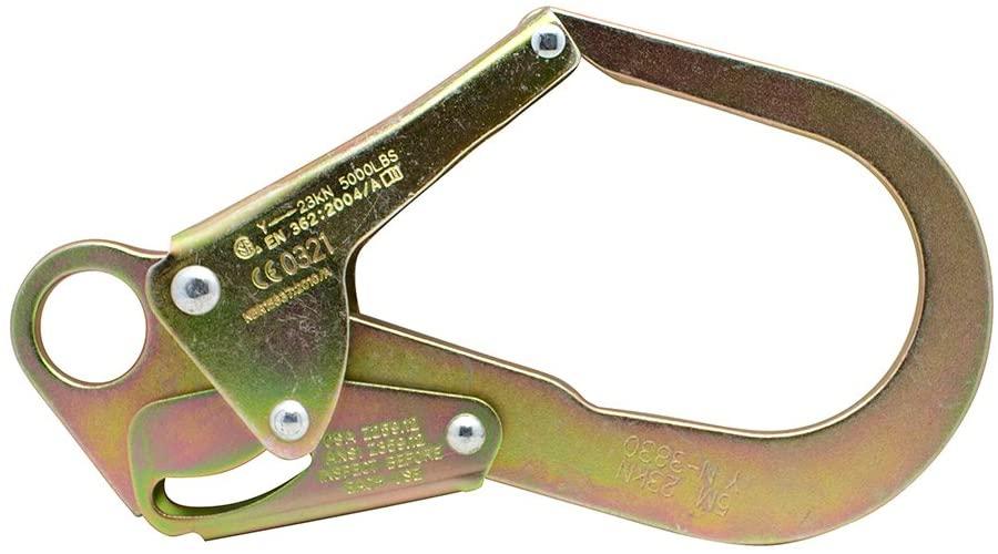 Fusion Climb 4ft 48"x2" Internal Shock Absorbing Ftection Safety Lanyard with Steel Snap Rebar Hooks 23kN Black