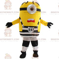 BIGGYMONKEYMinion Mascot Costume In Prisoner Outfit - Stuart