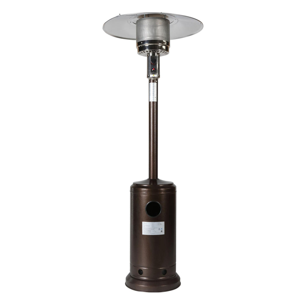 46000 BTU Mushroom Outdoor Patio Heater,Hammered Bronze powder coated Iron,with Two Smooth-rolling Wheels,,with Hose Set,with Black Cover
