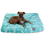 Teal Sea Horse Extra LarRectangle Indoor Outdoor Pet Dog Bed With Removable Washable Cover By Majestic Pet Products