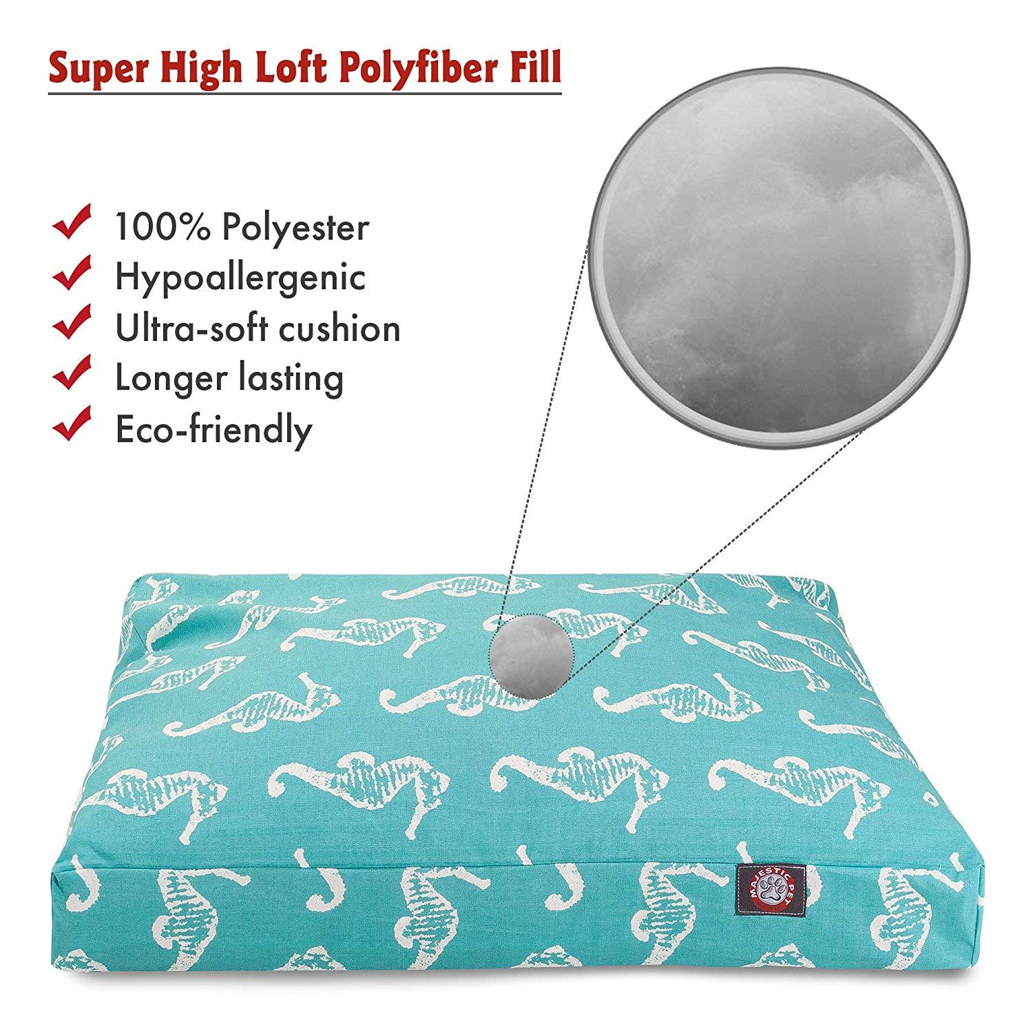 Teal Sea Horse Extra LarRectangle Indoor Outdoor Pet Dog Bed With Removable Washable Cover By Majestic Pet Products