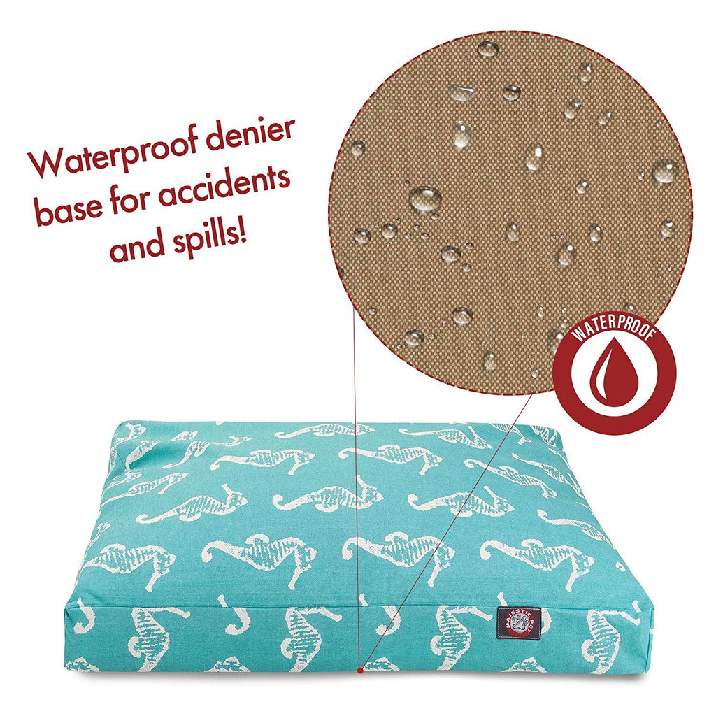 Teal Sea Horse Extra LarRectangle Indoor Outdoor Pet Dog Bed With Removable Washable Cover By Majestic Pet Products