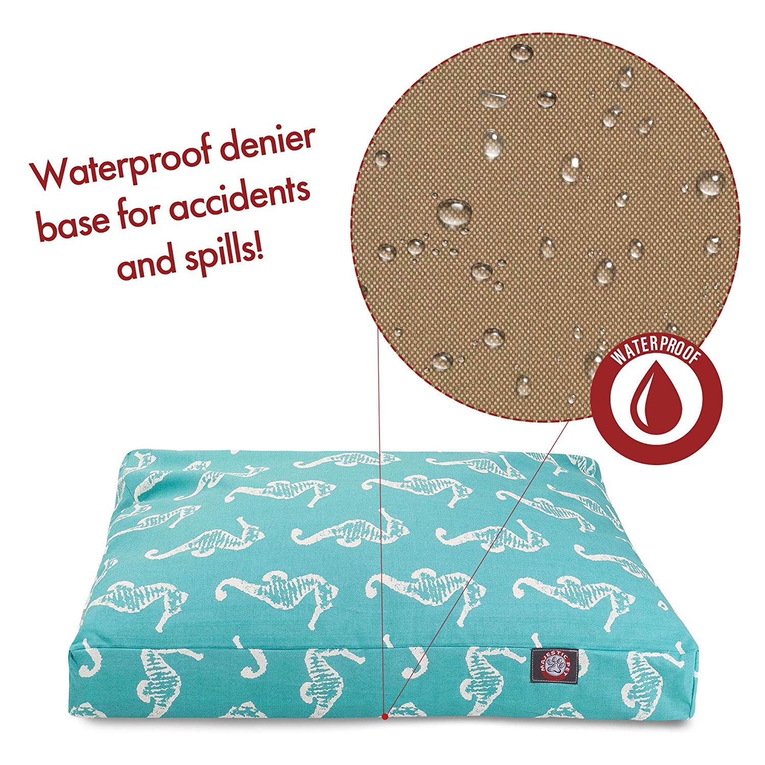 Teal Sea Horse Extra LarRectangle Indoor Outdoor Pet Dog Bed With Removable Washable Cover By Majestic Pet Products