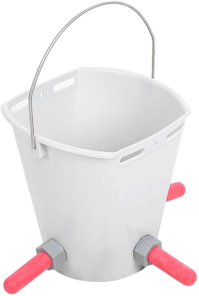 lamb feeder bucket plastic calf feeder bucket calf milk feed bucket multiple nipples lamb calf milk feed bucket for cattle sheep livestock(3 nipple)