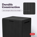 City 30 Gallon Resin Outdoor StoraBox and Patio Furniture Side Table for Pool and Garden Accessories, Dark Grey
