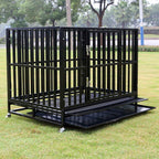 Walcut Heavy Duty Square Tube LarDog CaCrate Kennel Pet Playpen with Wheels and Tray