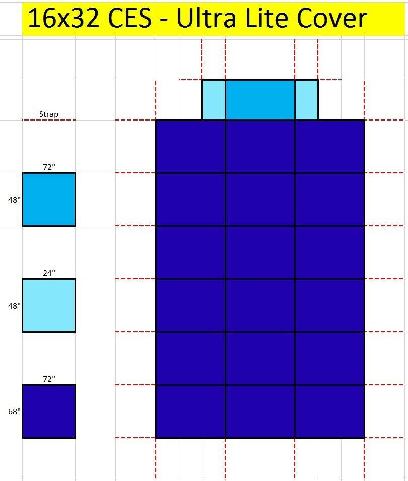 linerworld - in ground safety pool cover - rectangle w/ optional center end step