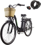 26" 250W Cargo Electric Bicycle 6-Gear Speed Sporting Ebike 36V10A Lithium Battery -Class AAA(Black)