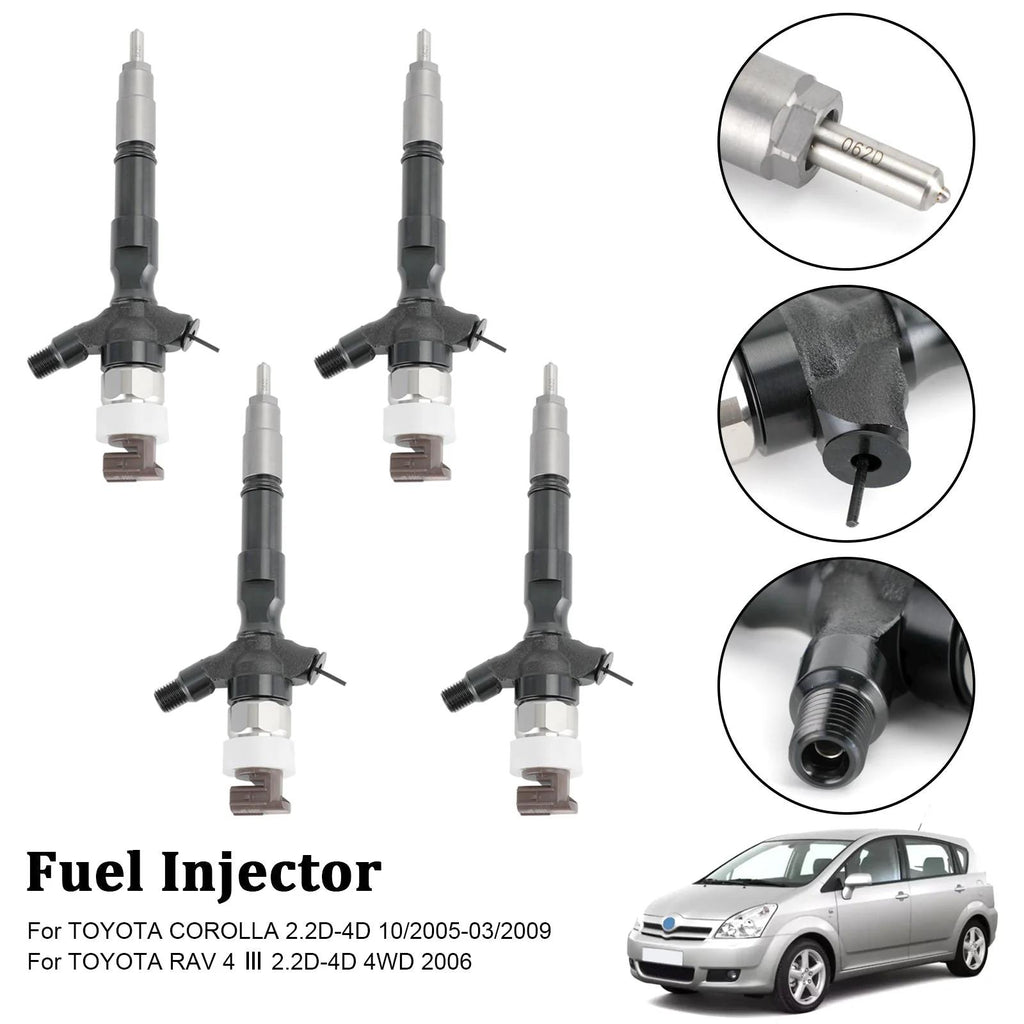 2006 Toyota RAV 4PCS 2.2D-4D 4WD 4PCS Fuel Injectors 23670-0R020 095000-6041 095000-6042 Generic