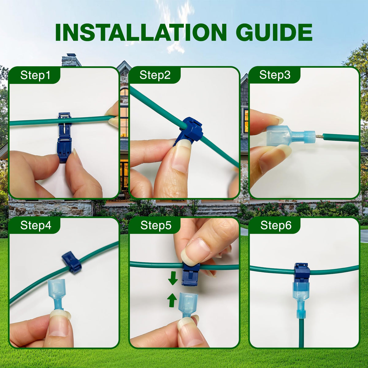 150m/492ft Boundary Cable for Robot Lawnmower, Garden Wire Accessory Set, with 50 Pegs, 10 Cable Connectors, 20 Sets of Connection Terminal, Universal Boundary Wire, Compatible with /Worx