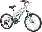 Royce Union Kids Aluminum Mountain Bike, Girls, Dual Suspension, 6-Speed 20inch, RTX, Ice Blue