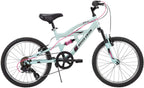 Royce Union Kids Aluminum Mountain Bike, Girls, Dual Suspension, 6-Speed 20inch, RTX, Ice Blue