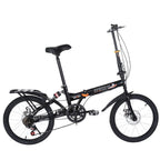 Tuscom 20in Adult Mountain Bike 7-speed city folding compact suspension bike city commuters