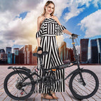 Tuscom 20in Adult Mountain Bike 7-speed city folding compact suspension bike city commuters
