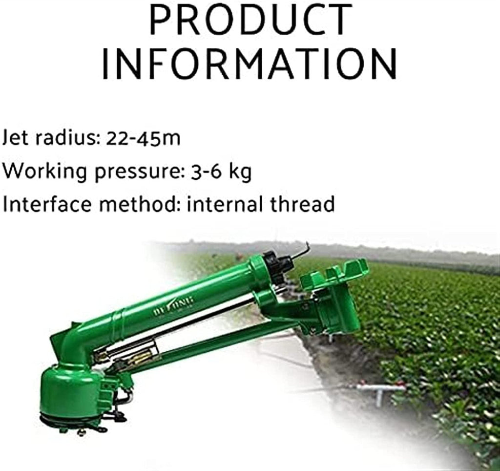 BaiHQF Garden Rocker Spray Gun, Rotating Sprinkler, 20~50M Reach, Easy to Install, Spray Evenly, Interface: Internal Thread, for Watering Plants or Lawns