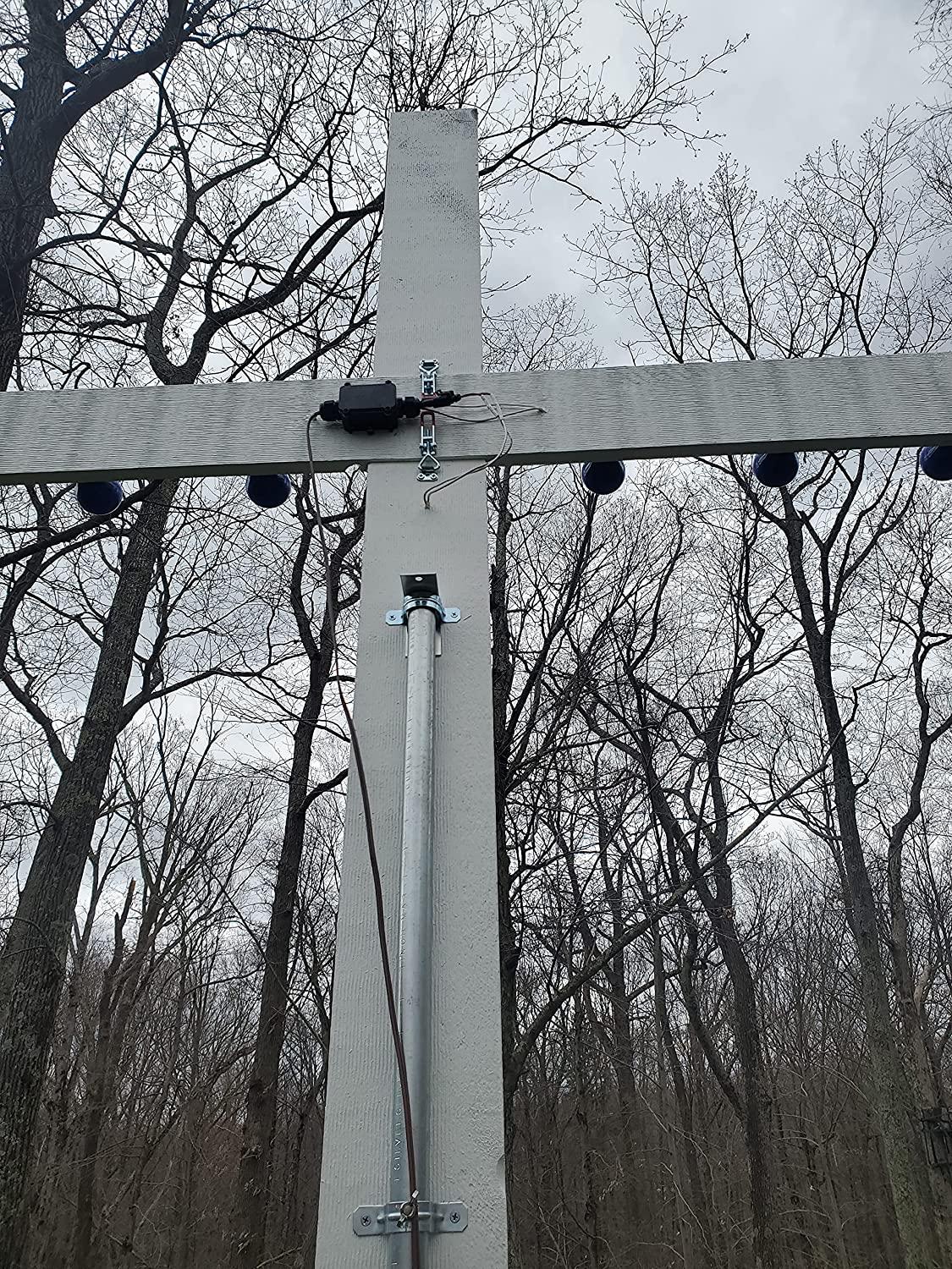 8 ft LarOutdoor Holiday Display Christian Yard Cross with Lights Easter Christmas Decoration