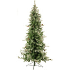Fraser Hill Farm 9 Ft. Buffalo Fir Slim Artificial Christmas Tree with Multi-Color LED String Lighting