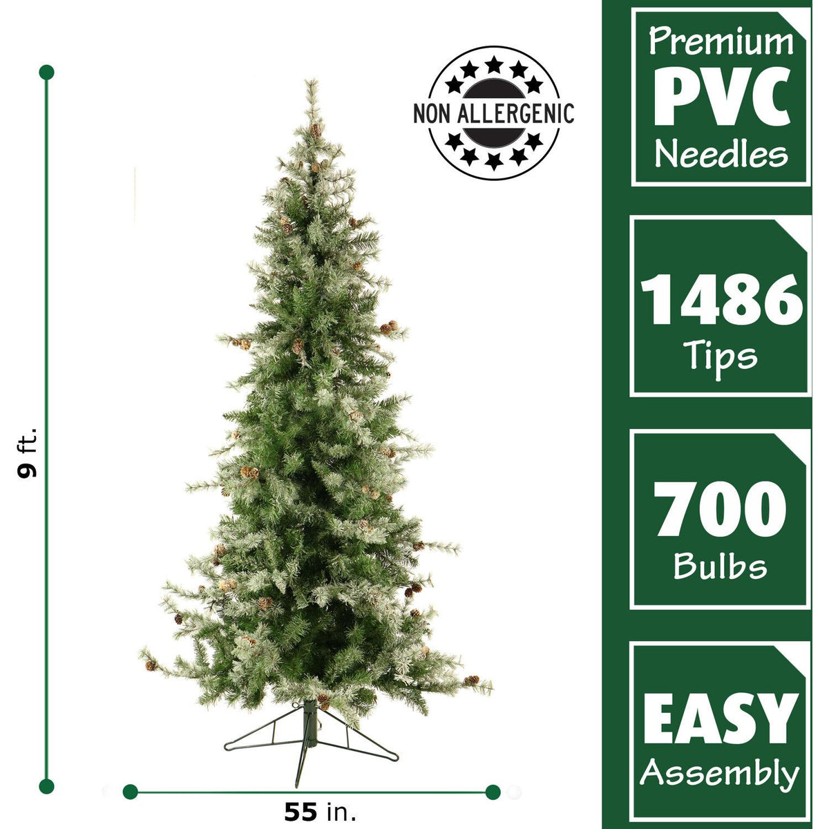 Fraser Hill Farm 9 Ft. Buffalo Fir Slim Artificial Christmas Tree with Multi-Color LED String Lighting
