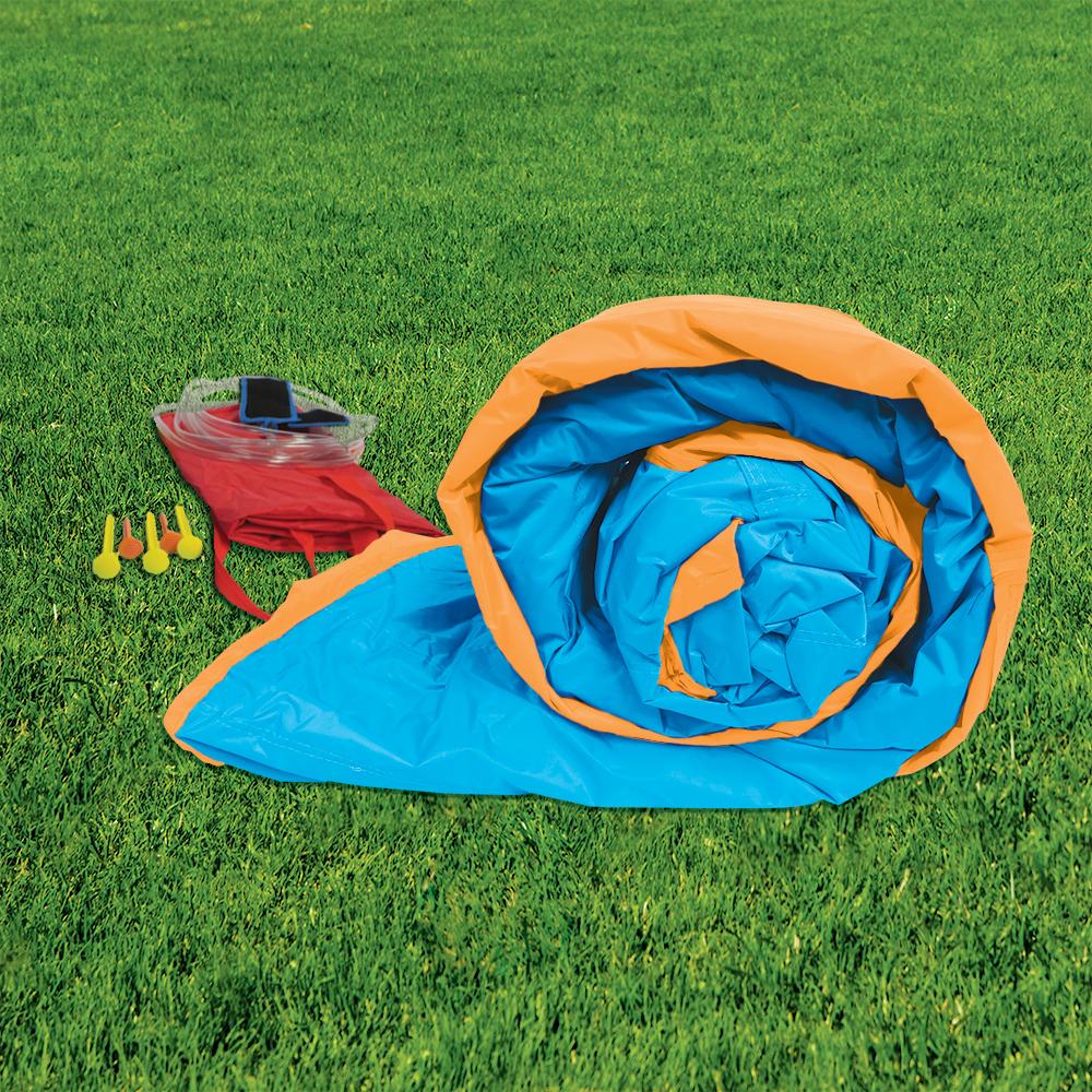 Banzai Sun 'N Splash Fun 12' x 9' x 7' Kids Inflatable Outdoor Backyard Bounce House and Water Slide Splash Park Toy w/ Bouncer,