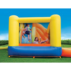 Banzai Sun 'N Splash Fun 12' x 9' x 7' Kids Inflatable Outdoor Backyard Bounce House and Water Slide Splash Park Toy w/ Bouncer,