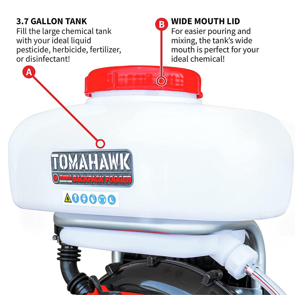 tomahawk turbo boosted backpack mosquito fogger leaf blower ulv sprayer machine for disinfectant and insect pest control with gas powered engine…