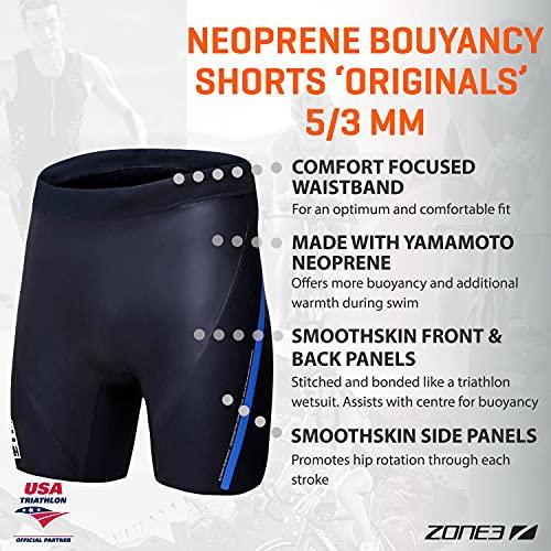 Zone3 Neoprene Buoyancy Shorts Originals 5/3mm (Black/Blue, Medium)