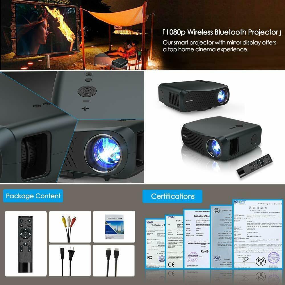 native 1080p projector 4k home theater movie daytime 10000:1 tv party hdmi zoom