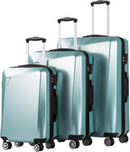 Luggage 3 Piece Sets PC+ABS Spinner Suitcase 20 inch 24 inch 28 inch