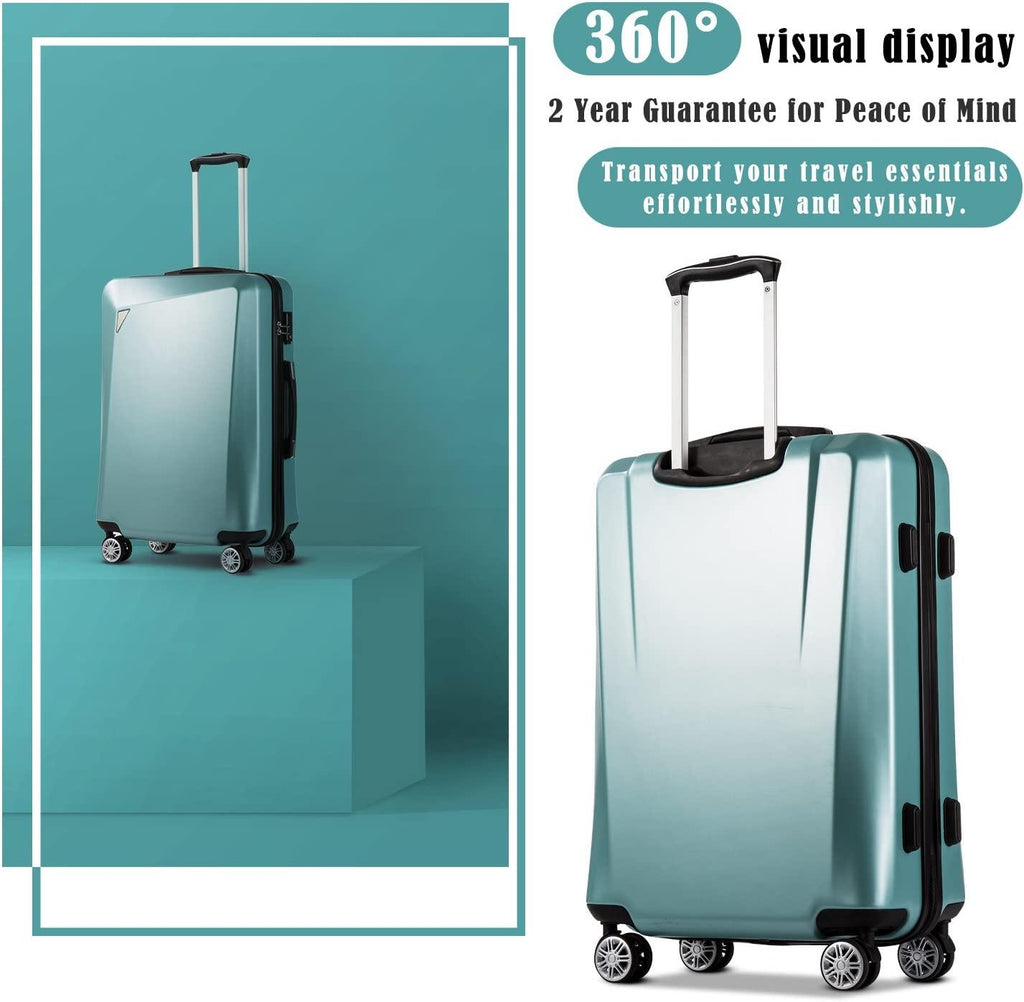 Luggage 3 Piece Sets PC+ABS Spinner Suitcase 20 inch 24 inch 28 inch