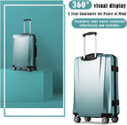 Luggage 3 Piece Sets PC+ABS Spinner Suitcase 20 inch 24 inch 28 inch