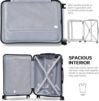 Luggage 3 Piece Sets PC+ABS Spinner Suitcase 20 inch 24 inch 28 inch